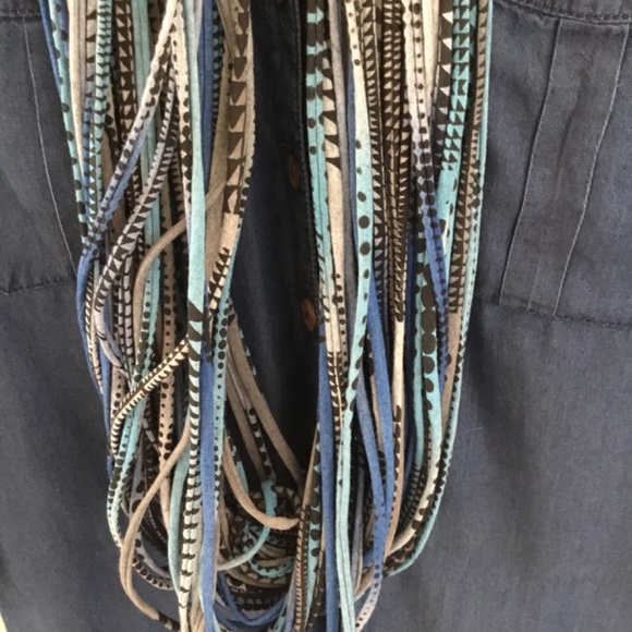 Necklush Chunky Blue, Grey, and Black Unisex Infinity Scarf is New with Bag! - Picture 6 of 6